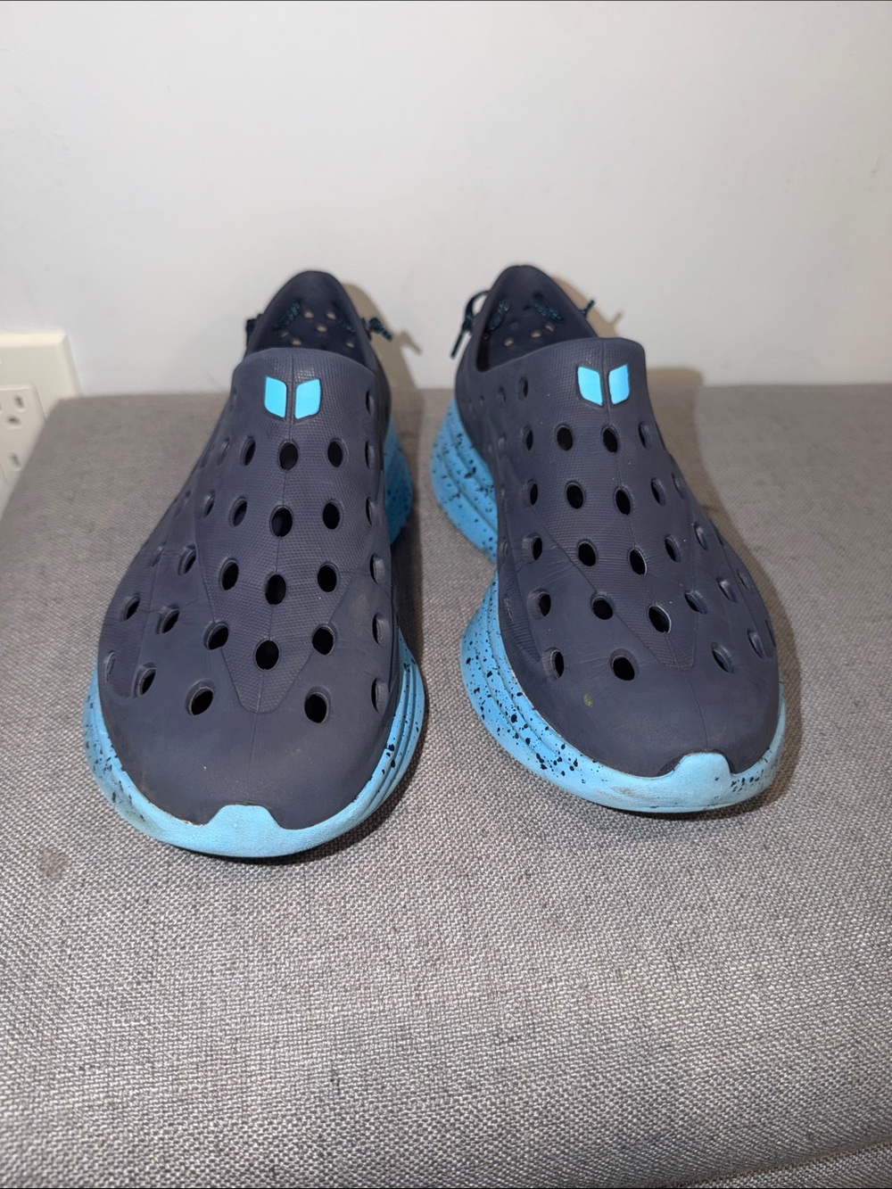 Kids Water Shoes Slip-On Clogs in Dark Navy and Light Blue